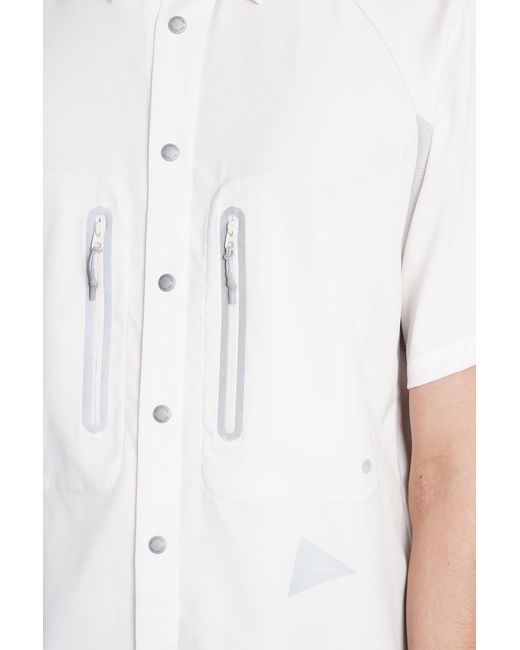 And Wander Shirt In White Polyester for men