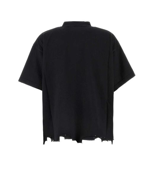 Balenciaga Black Cotton Crew-Neck T-Shirt