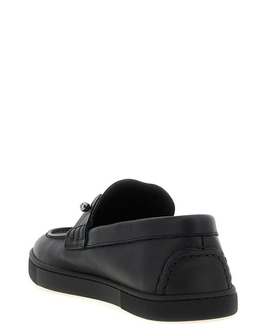 Christian Louboutin Black Calfskin Slip-On Loafers for men