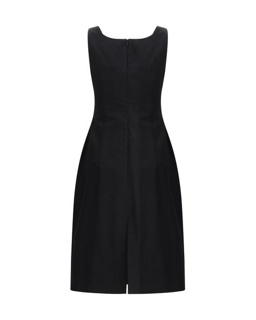 Magda Butrym Black Sleeveless Dress With A Draped Neckline Cotton; Polyamide