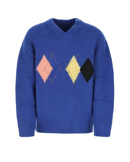 Adererror Blue Electric Acrylic Blend Sweater for men