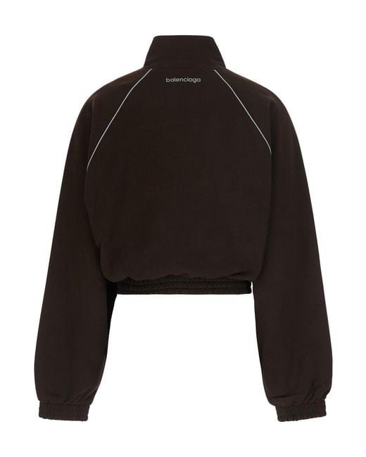 Balenciaga Black Cropped Sweatshirt Cotton Sweatshirts