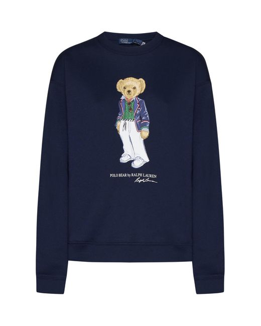 Polo Ralph Lauren Blue Bear Cotton Sweatshirt