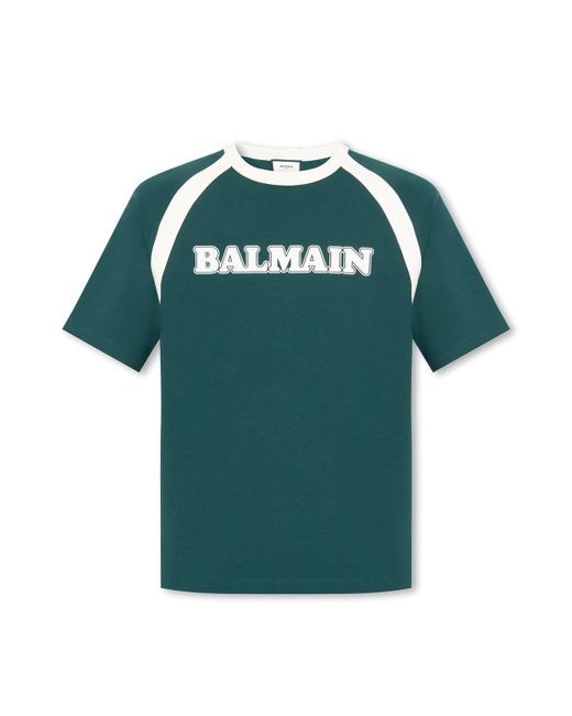 Balmain Green & Cream Retro T-shirt for men