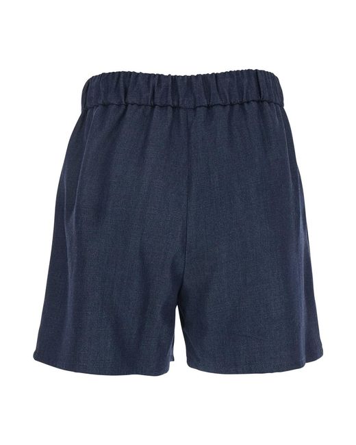 Le Plain Blue Shorts With Elastic Drawstring Waist