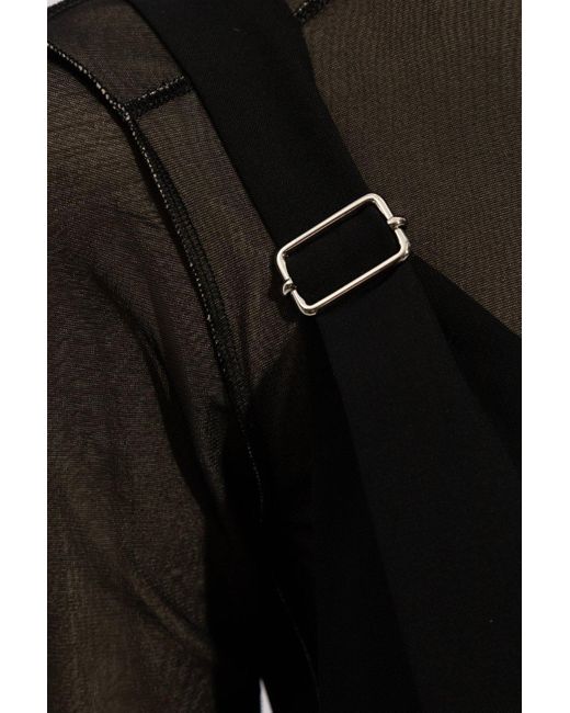 MM6 by Maison Martin Margiela Black One-shoulder Jumpsuit,