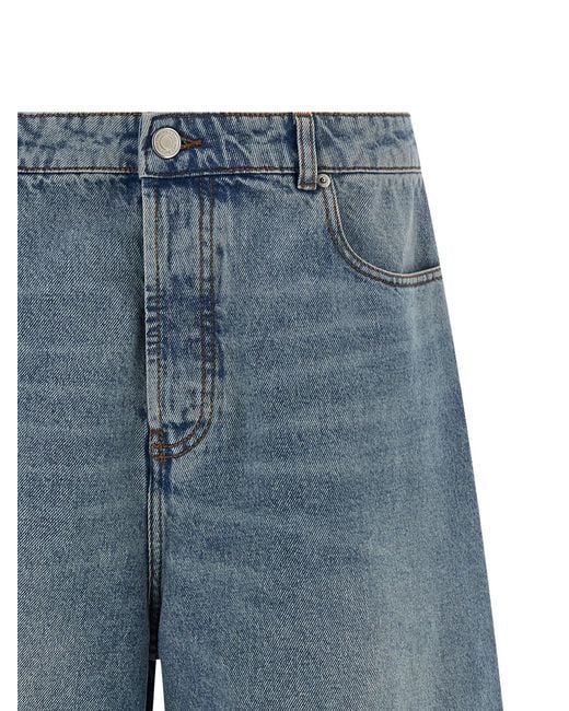 AMI Blue Cotton Bermuda Shorts for men