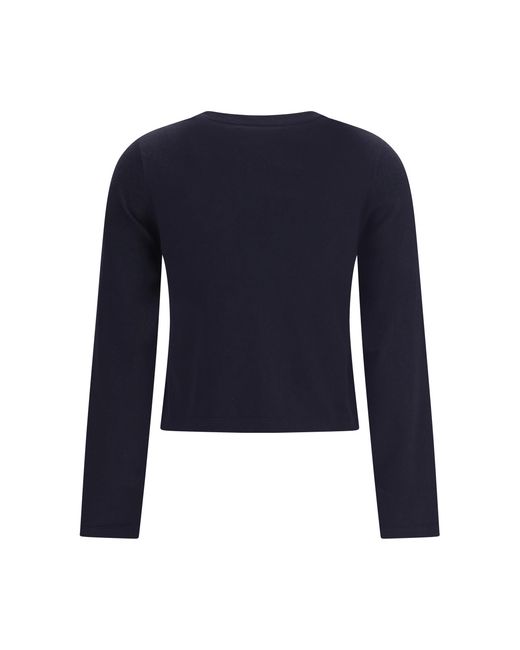 Extreme Cashmere Blue Long-Sleeved Crew-Neck T-Shirt N°451 Lisa Cotton; Kashmir/Capra Hircus Knitwear