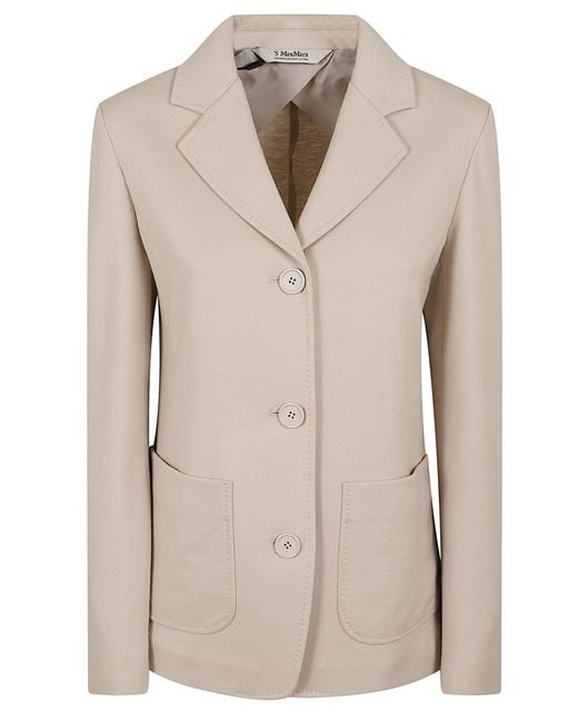 Max Mara Natural Giacca Jersey Monopetto Fata Lana Ovis Aries