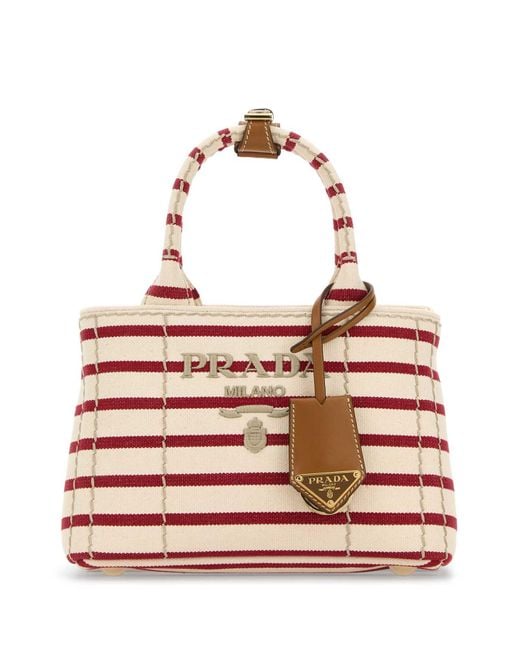 Prada Embroidered Canvas Mini Handbag
