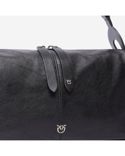 Pinko Gray Shoulder Bag Biker Leather