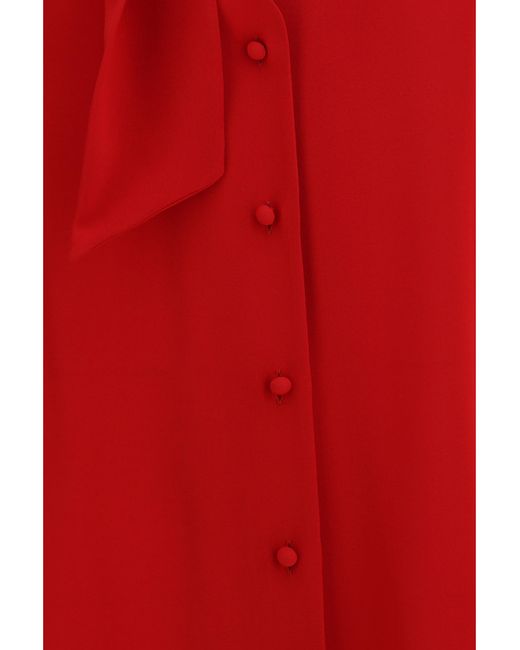 Valentino Red Silk Georgette Blouse Shirt