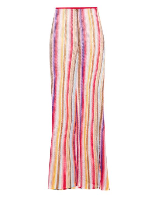 Missoni Striped Crochet-Knit Flared Trousers