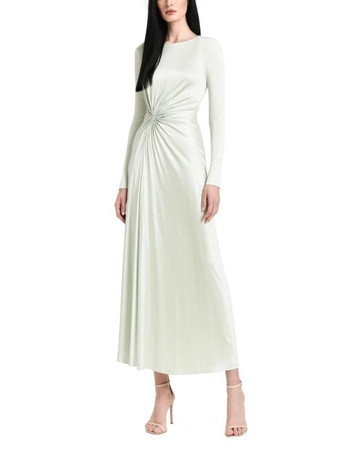 Victoria Beckham Green Twist Waist Long Dress Viscose