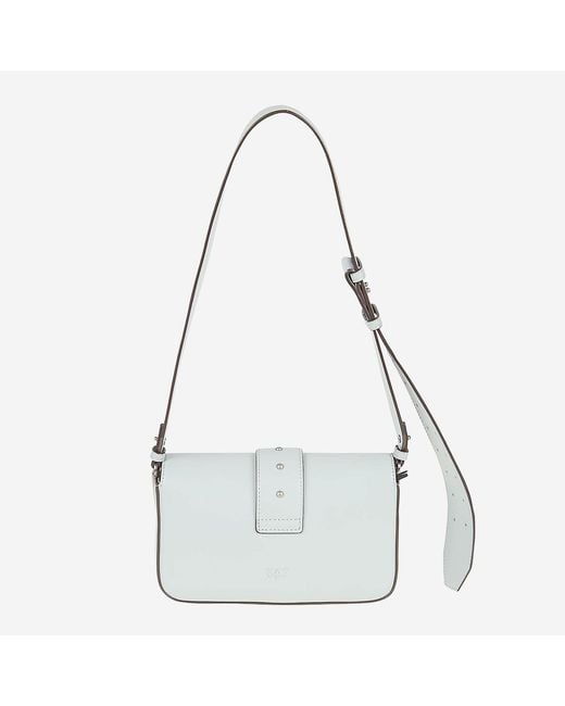 Pinko Gray Mini Leather Bag Shoulder