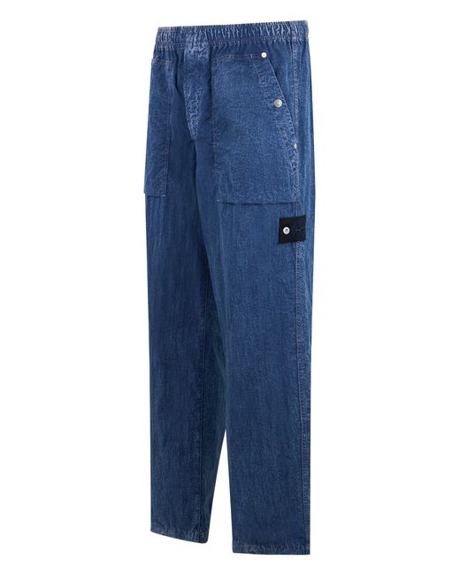 Stone Island Blue Technical-Fabric Trousers, Polyamide for men