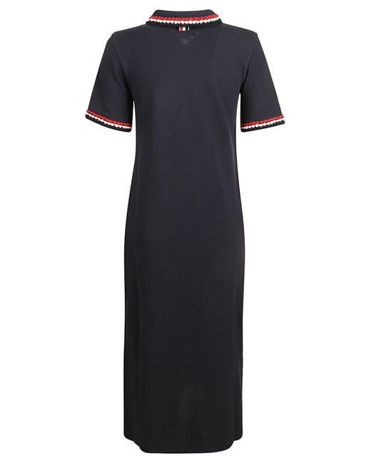Thom Browne Black Calf Length Polo Dress