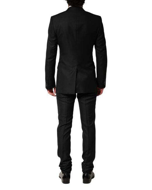 Dolce & Gabbana Black Embellished Single Breasted 2 Pc Suit for men