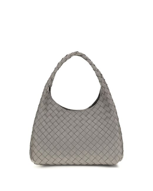 Bottega Veneta Gray Shoulder Bag Campana Lambskin
