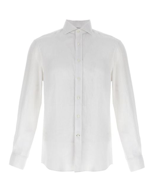 Brunello Cucinelli White Linen Blouse for men