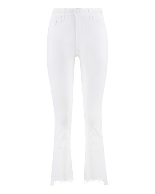 Mother White The Insider Crop Step Fray Jeans