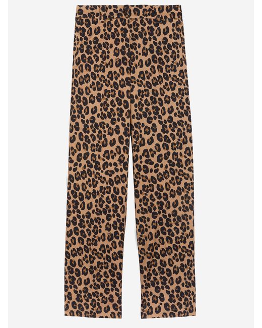 Aspesi Natural Stretch Cotton Trousers With Animal Print