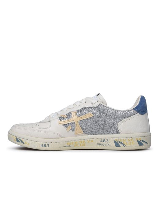 Premiata Gray 'Basket Clayd' Leather Blend Sneakers