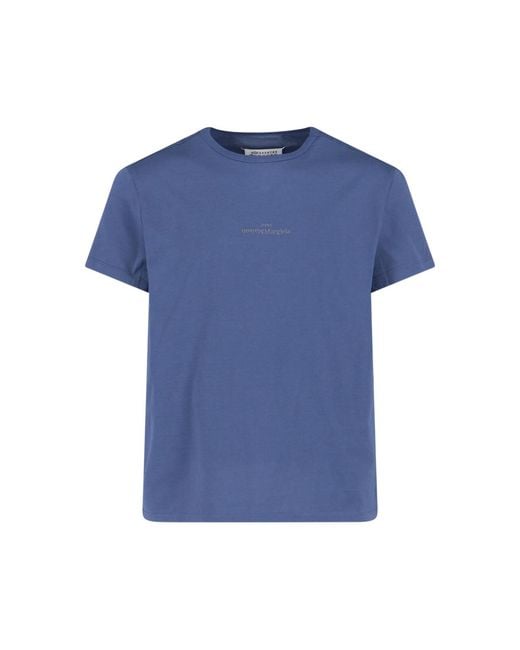 Maison Margiela Blue Minimalist T-Shirt With Subtle Detailing for men
