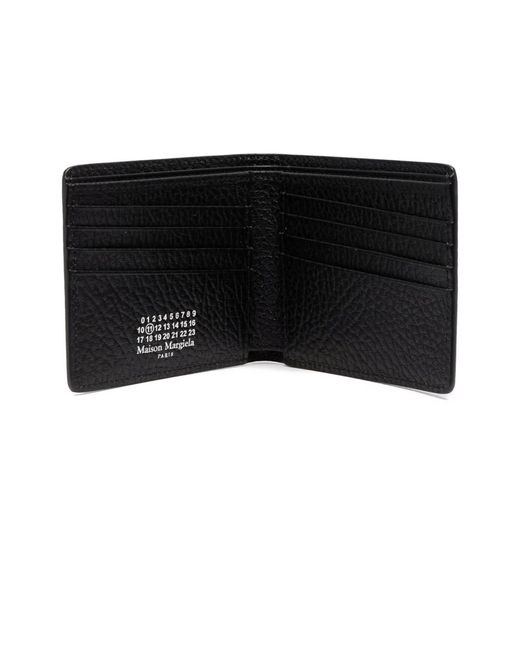 Maison Margiela Black Embossed Grainy Leather Cardholder for Men