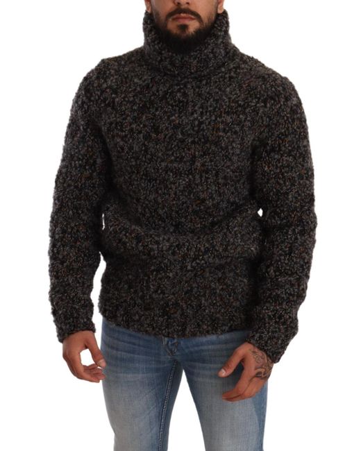 Dolce & Gabbana Black Wool Blend Turtleneck Pullover Sweater Clothing for men
