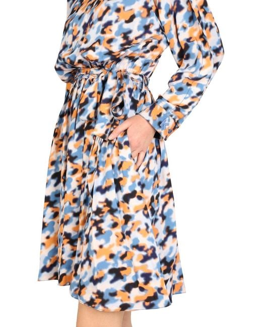 KENZO White Blurred Flowers Dress Viscose