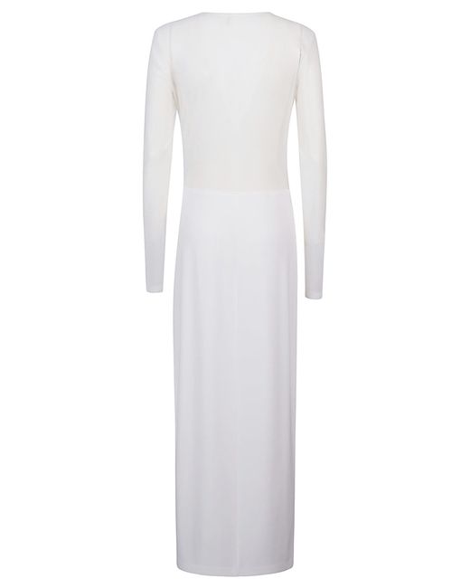 Norma Kamali White Dash Dash Side Slit Dress