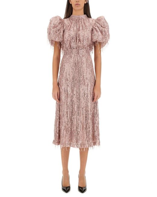 ROTATE BIRGER CHRISTENSEN Pink Chic Mini Dress With Unique Bangs