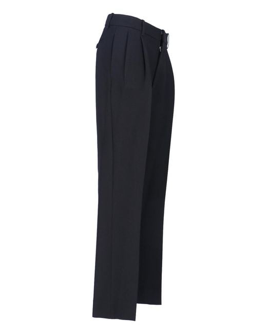 Victoria Beckham Blue Tailored Virgin Wool Trousers For