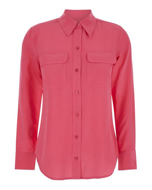 Equipment Pink Shirt With Pockets