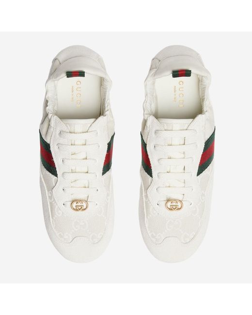 Gucci White Sneakers Shift Leather Trainers