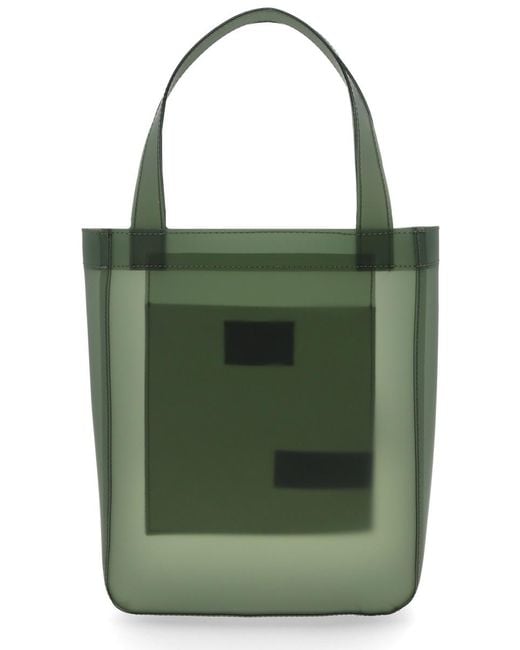 A.P.C. Green Small Lou Tote Bag Thermoplastic Polyurethane Handbags