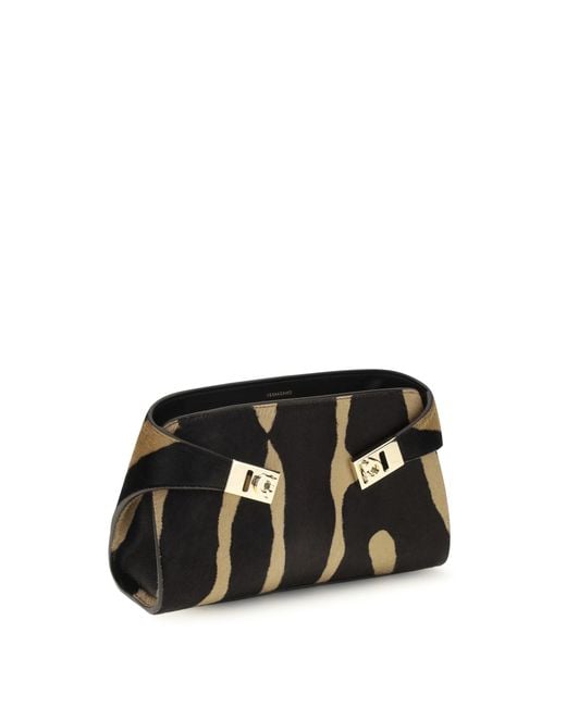 Ferragamo Black Mini Hug Shoulder Bag Horsehair