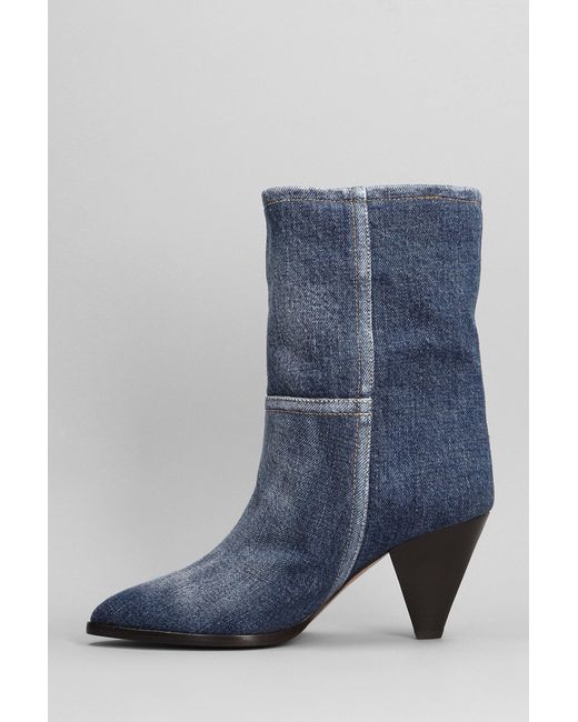 Isabel Marant Blue Rouxa High Heels Ankle Boots