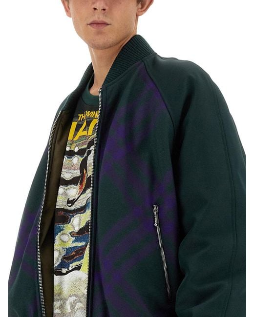 Burberry Green Reversible Bomber Jacket Polyester for men