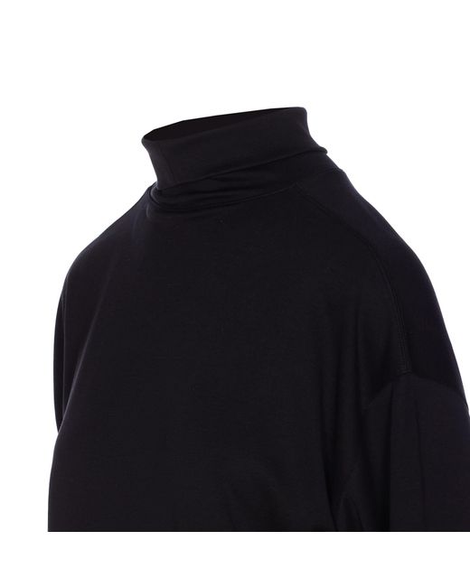 Lemaire Blue Mock-Neck Long-Sleeved T-Shirt