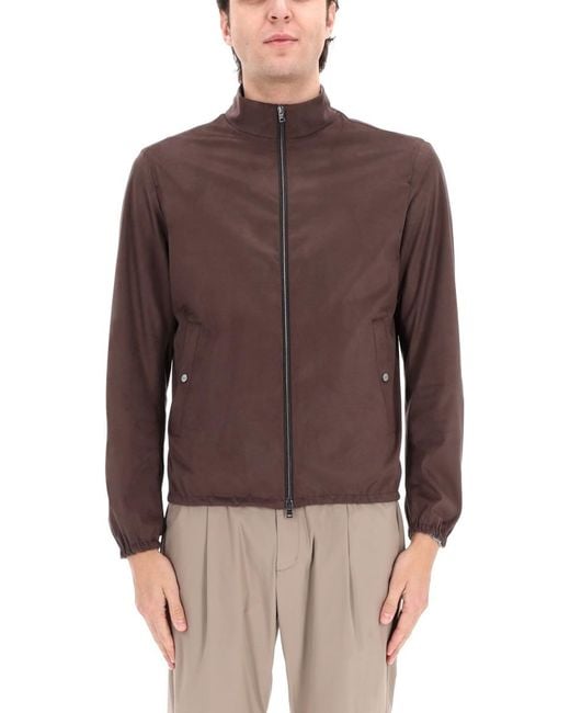 Herno Brown Bomber Jacket for men
