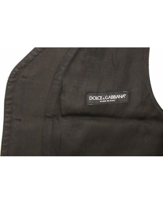 Dolce & Gabbana Metallic Cotton Blend Dress Vest Gilet for men