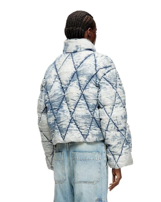 DIESEL Blue W-Histel Denim Down Jacket