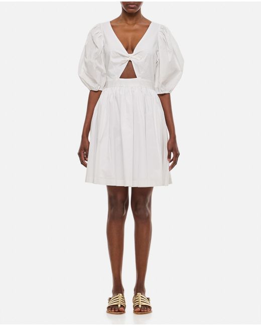 ROTATE BIRGER CHRISTENSEN White Puff Sleeve Mini Dress