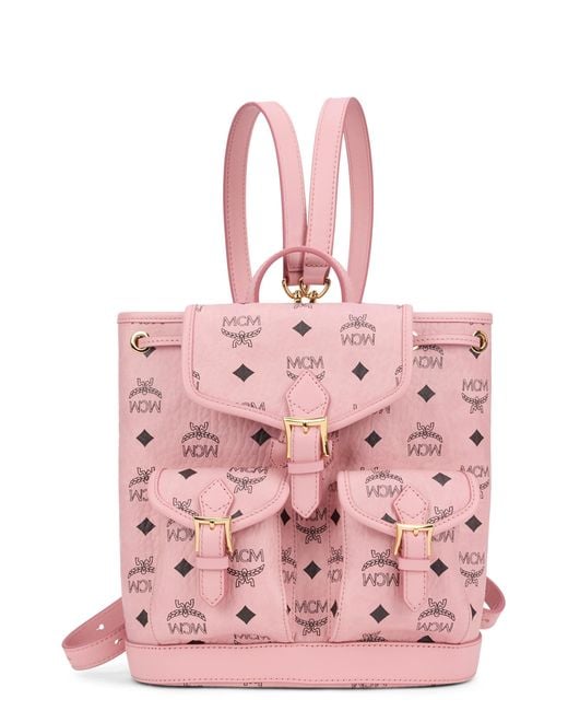 MCM Pink Backpack Synthetic Leather Polyurethane Backpacks