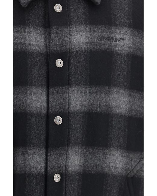 Off-White c/o Virgil Abloh Black Padded Flannel Jacket Coat for men