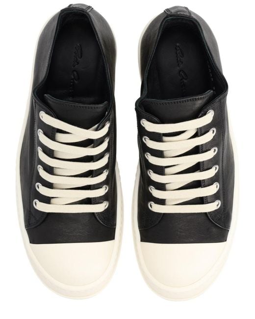 Rick Owens Black Low Sneakers Leather Trainers