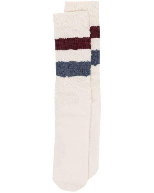 Golden Goose Socks High Rib Stripes Ripped in White for Men | Lyst