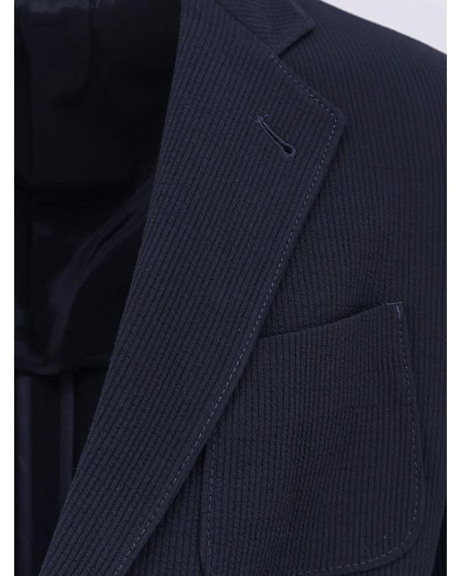Giorgio Armani Blue Virgin Wool And Viscose Blazer for men